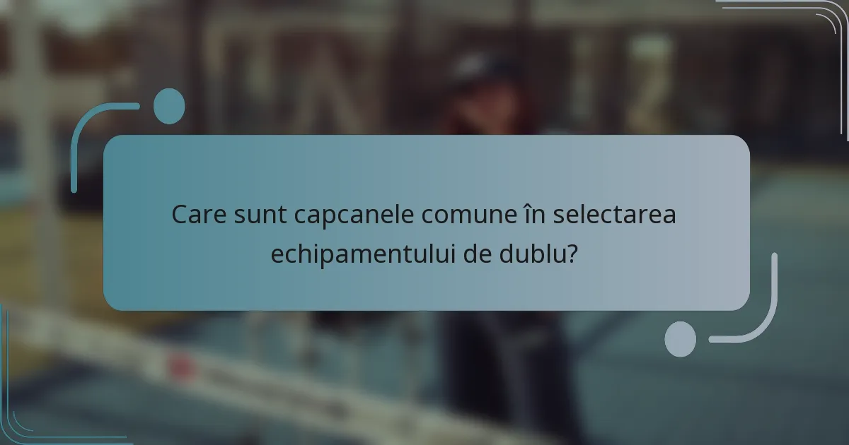Care sunt capcanele comune în selectarea echipamentului de dublu?