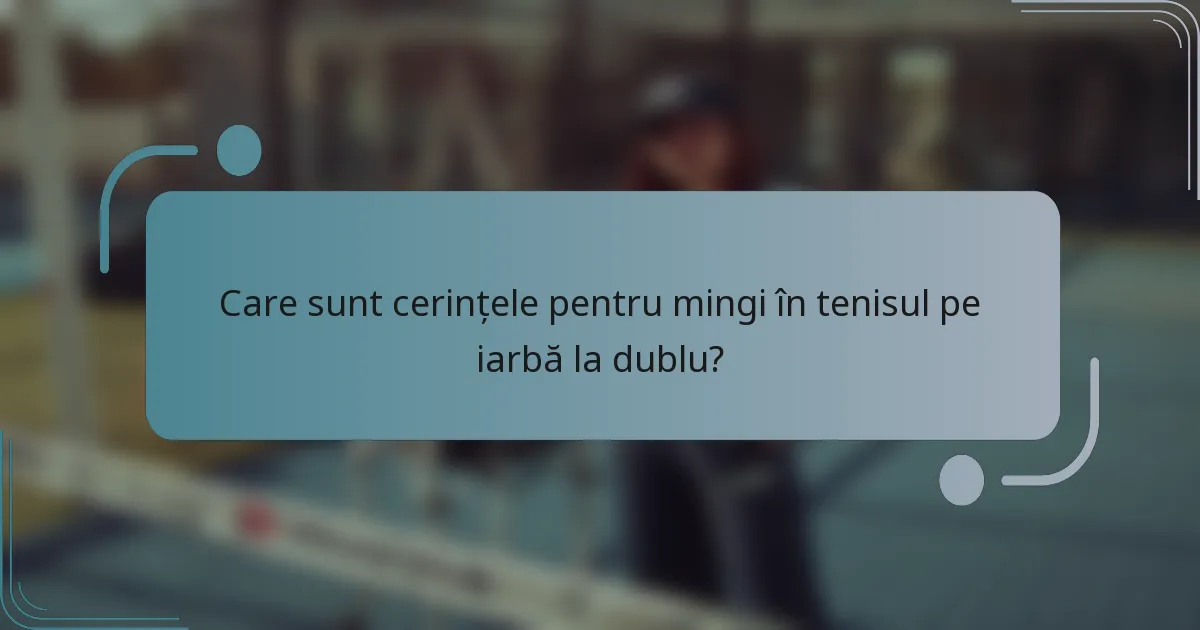 Care sunt cerințele pentru mingi în tenisul pe iarbă la dublu?