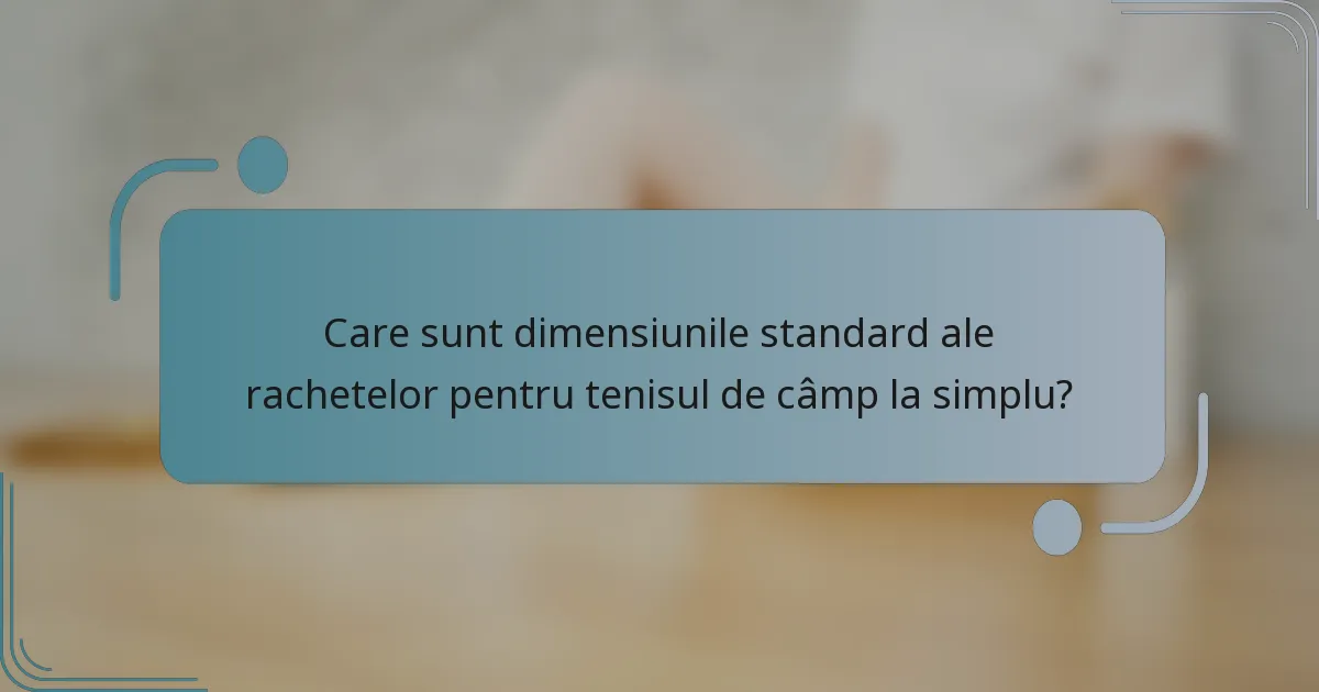 Care sunt dimensiunile standard ale rachetelor pentru tenisul de câmp la simplu?