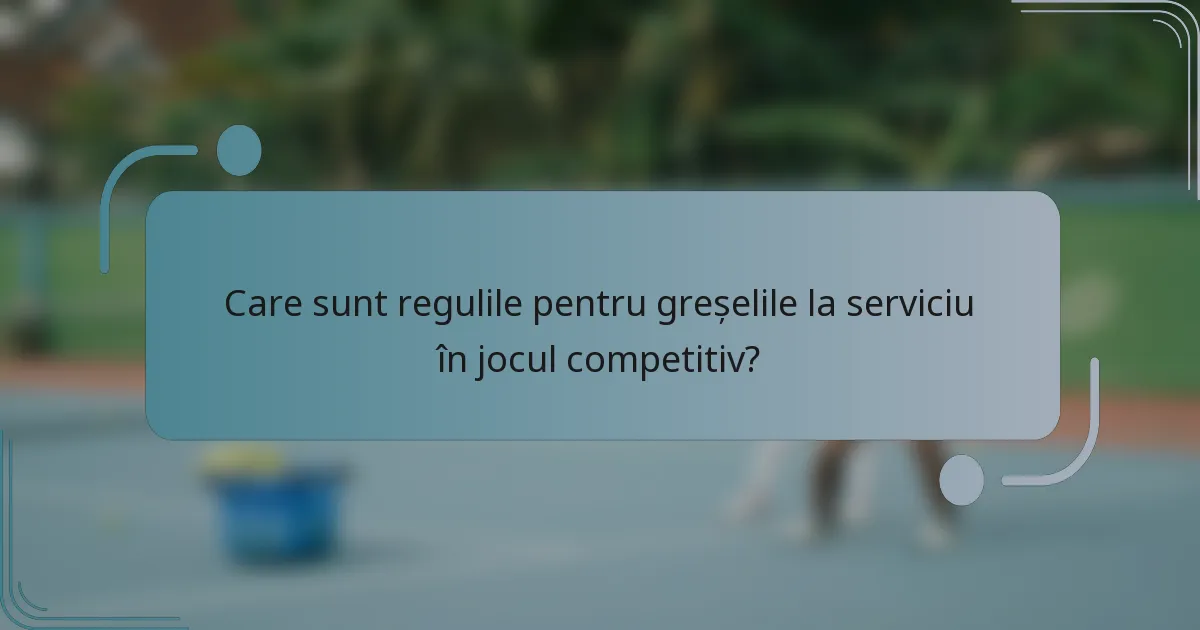 Care sunt regulile pentru greșelile la serviciu în jocul competitiv?