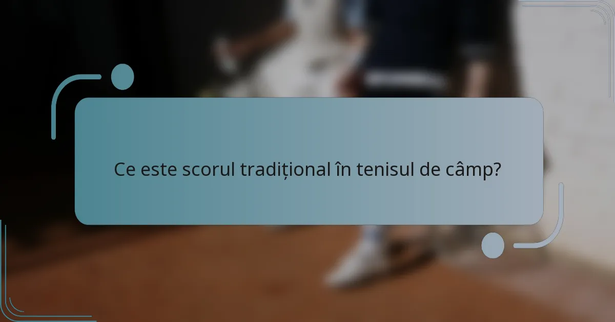 Ce este scorul tradițional în tenisul de câmp?