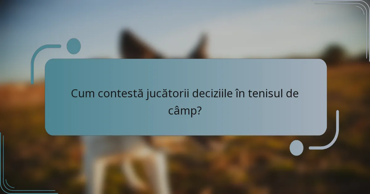 Cum contestă jucătorii deciziile în tenisul de câmp?