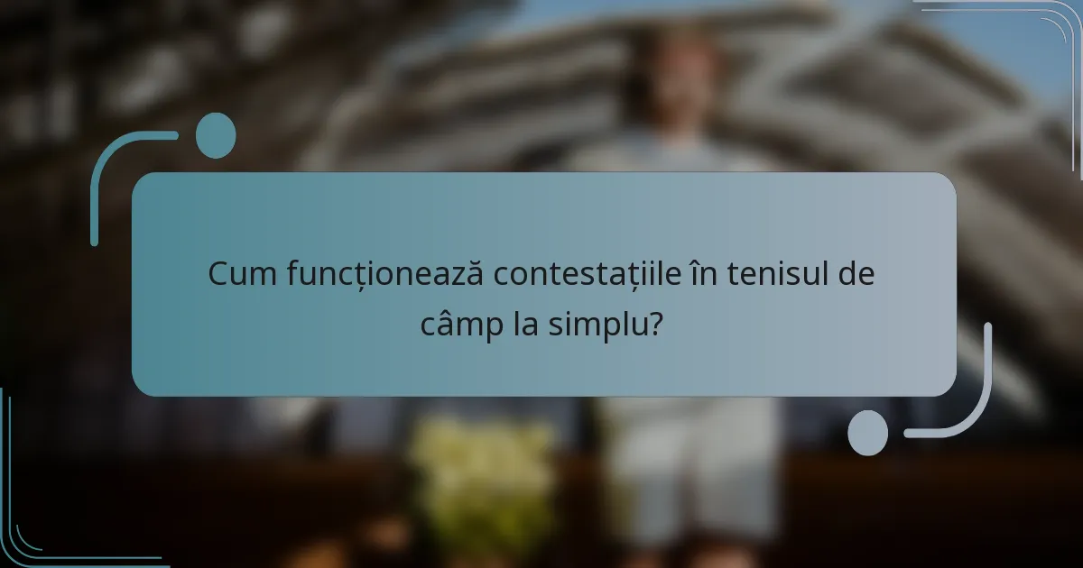Cum funcționează contestațiile în tenisul de câmp la simplu?