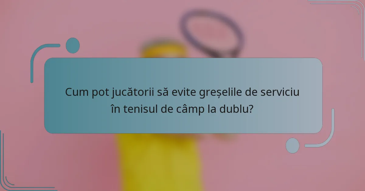 Cum pot jucătorii să evite greșelile de serviciu în tenisul de câmp la dublu?